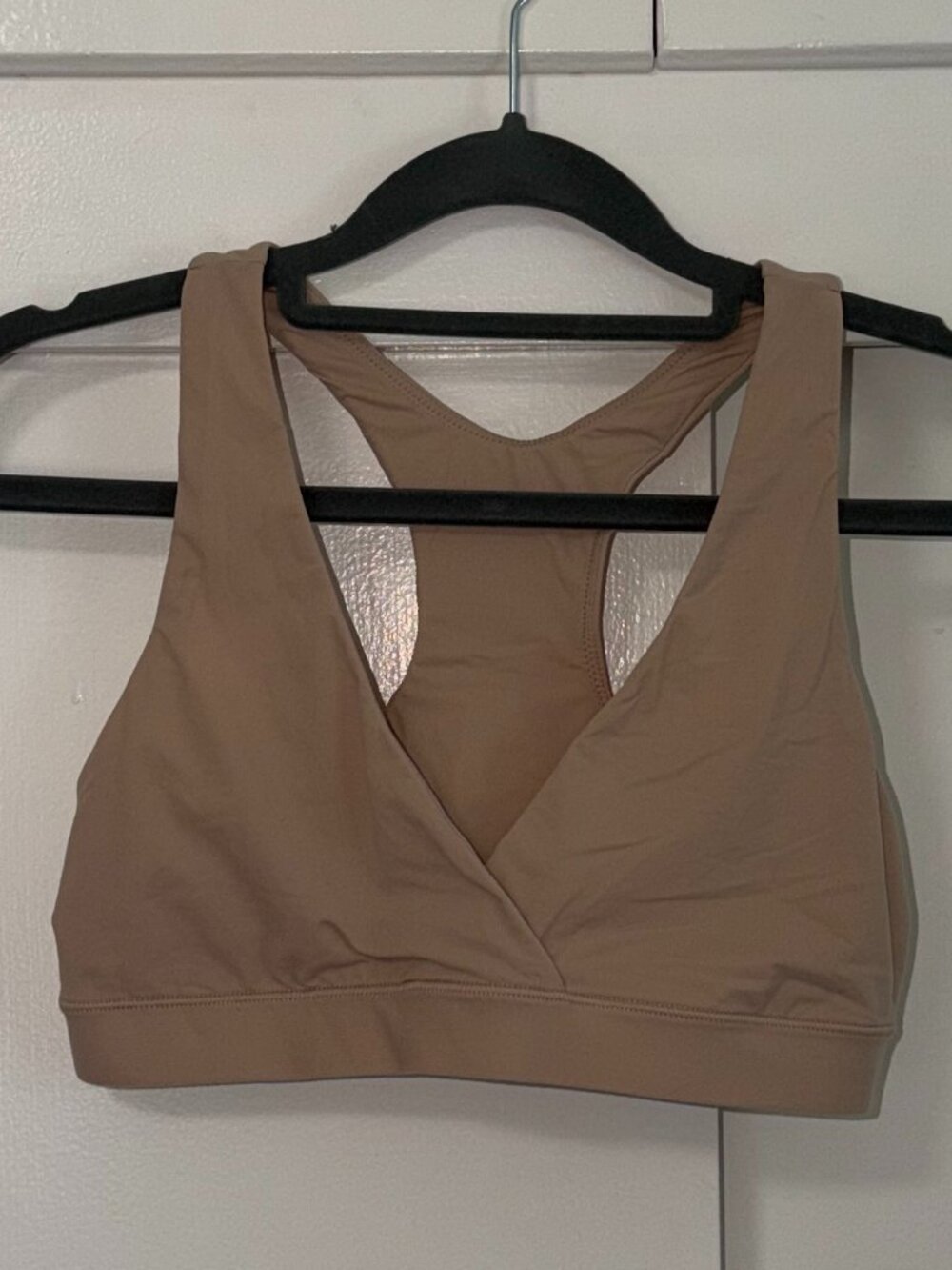 Momanda Inbarely Crossover Racerback Nursing Bra in Wheat Beige